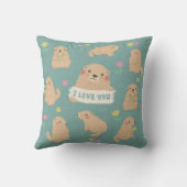 Coussin Je T'Aime, Illustration Marmotte (Verso)