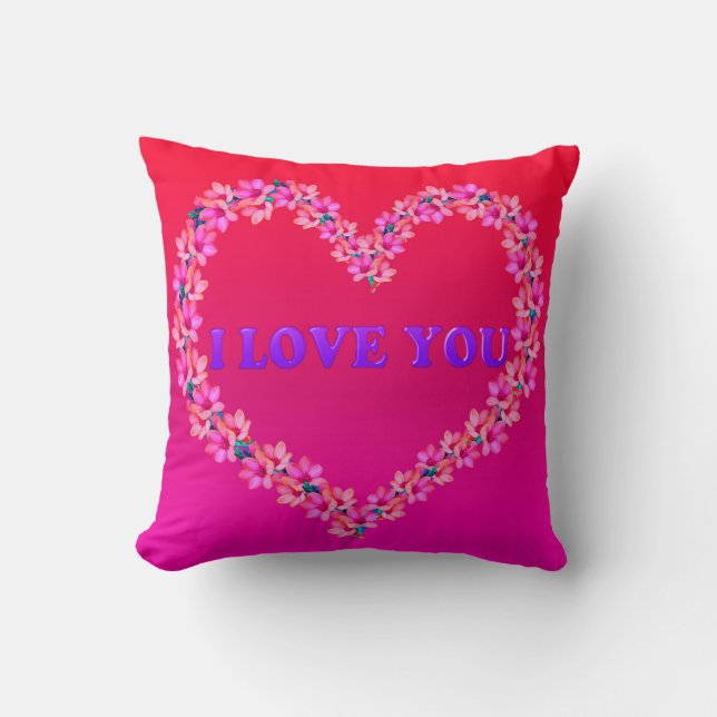 Coussin Je T'Aime Jeter L'Oreiller (Recto)