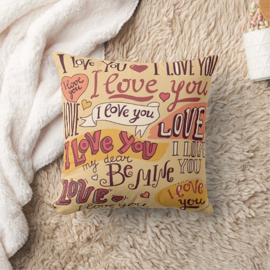 Coussin "Je t'aime" Jetez l'oreiller (Couverture)