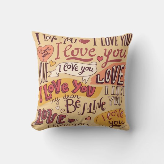 Coussin "Je t'aime" Jetez l'oreiller (Recto)