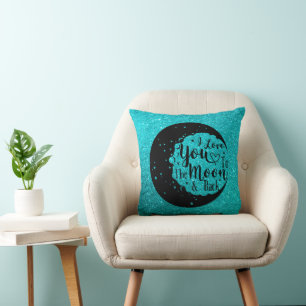 Coussin Je t'aime jusqu'à la lune et retour