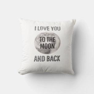 Coussin Je t'aime jusqu'à la lune et retour Art Désert Lun