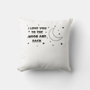Coussin Je t'aime jusqu'à la lune et retour Douce Éternell