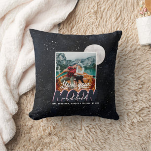Coussin Je t'aime jusqu'à la lune et retour   Photo de cou