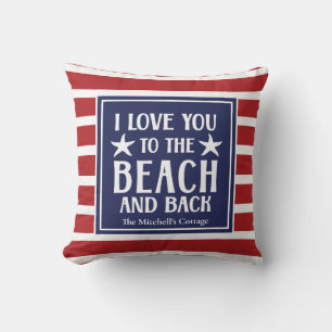 Coussin Je t'aime jusqu'à la plage et retour Bateau nautiq