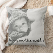 Coussin Je t'aime le plus avec un cœur simple moderne (Couverture)