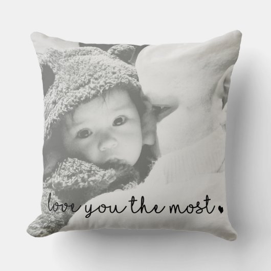 Coussin Je t'aime le plus avec un cœur simple moderne (Recto)