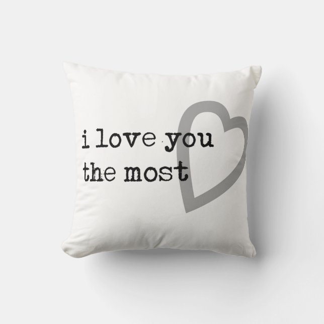 Coussin je t'aime le plus coeur mignon (Recto)