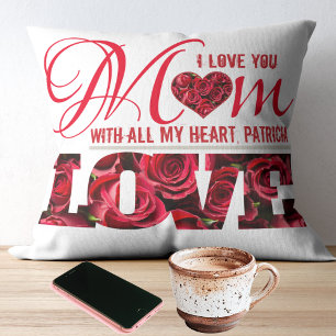 Coussin Je t'aime Maman Unique Élégante Fête des mères mod