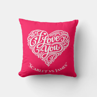 Coussin Je t'aime Nom personnalisé