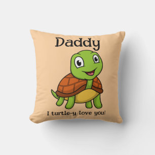Coussin Je T'Aime, Papa ! Tortue à Fête des pères mignonne