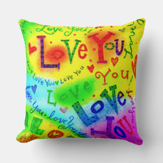 Coussin JE T'AIME Peindre