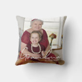 Coussin Je t'aime Photo personnalisée Grand-mère (Verso)