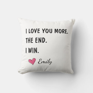 Coussin Je t'aime plus la fin je gagne – Drôle de mari