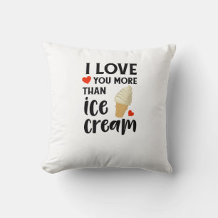 Coussin Je t'aime plus que la glace Citation d'amour doux