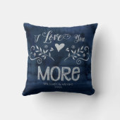 Coussin Je t'aime plus typographie ferme marine bois (Verso)
