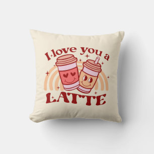 Coussin Je T'Aime Un Latte Pun Coupe De Café Cute