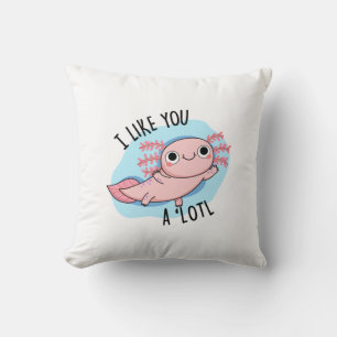 Coussin Je T'Aime Un Pun Axolotl Lotl Drôle