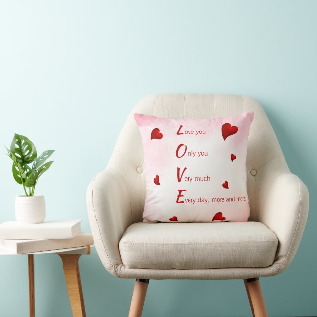 Coussin Je t'aime, Valentine (Chaise)