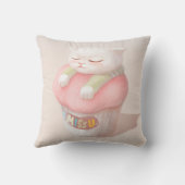 Coussin Je T'Manque : Art de Cupcake de Chat Endormi Migno (Verso)