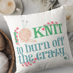 Coussin Je Tricote Citation - Typographie Tricot Humour Tr