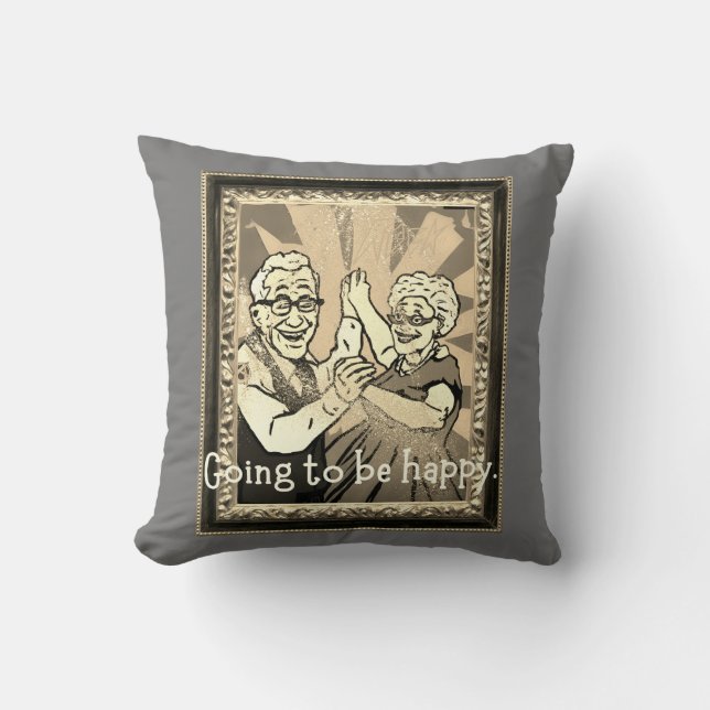 Coussin Je vais être heureux. (Recto)