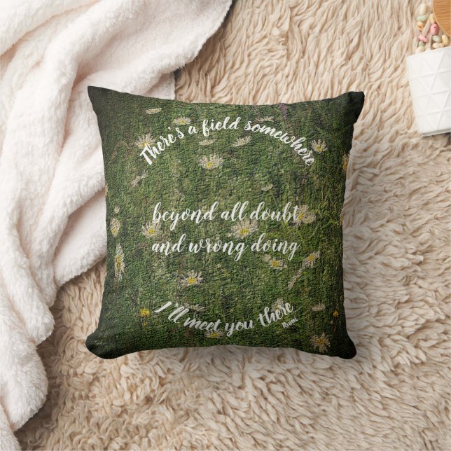 Coussin Je vais vous rencontrer ici Citation Inspirationne (Couverture)
