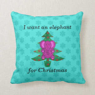 Coussin Je veux un éléphant pour les parties scintillant