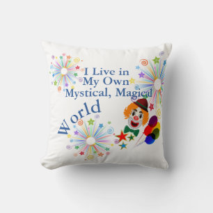 Coussin Je vis dans mon propre mystique monde magique Clow