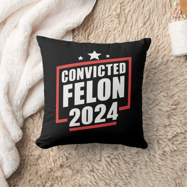 Coussin Je vote Condamné Felon 2024 Trump (Couverture)