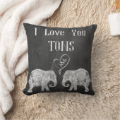 Coussin JE VOUS AIME TONS/Elephant Art/Mariage Personnalis (Couverture)