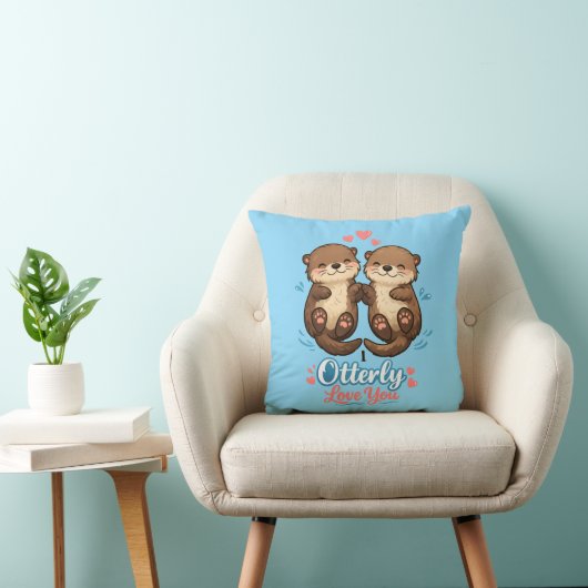 Coussin Je vous aime totalement de loutre (Chaise)