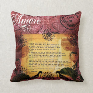 Coussin Je vous porte dans mon style français du marché