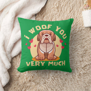 Coussin JE VOUS REMERCIE BEAUCOUP de la Saint-Valentin drô