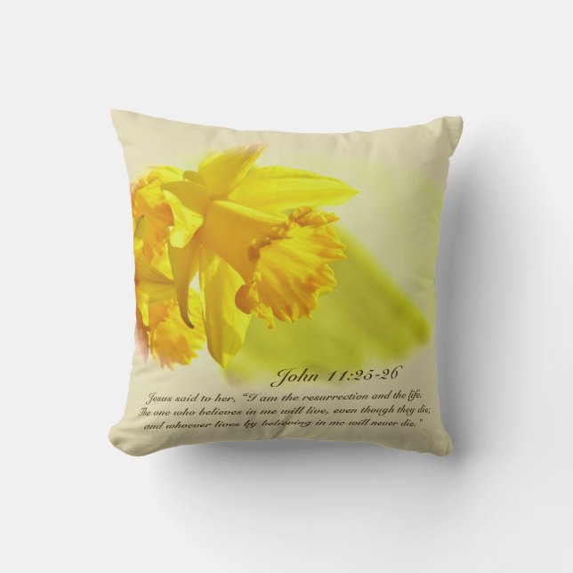 Coussin Jean 11:25 Je suis la résurrection et la vie, Pâqu (Recto)