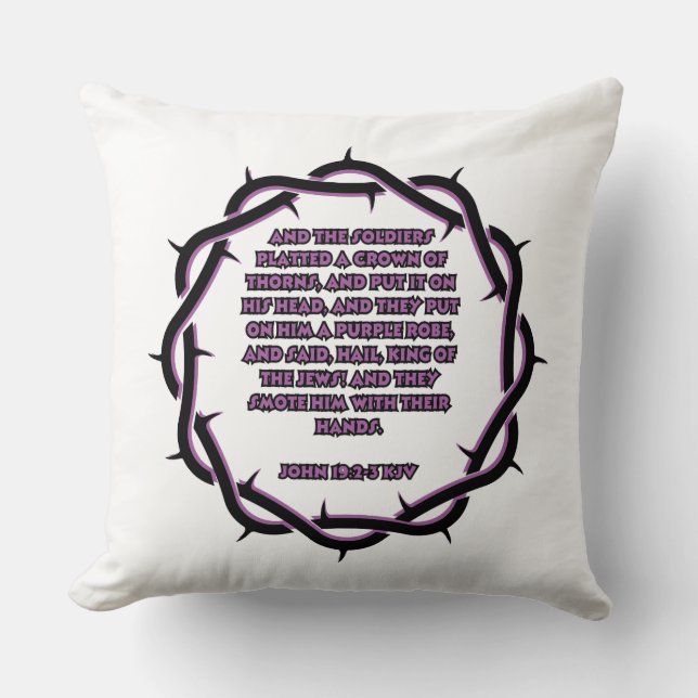 Coussin Jean 19:2-3 KJV Bible Verse Écriture (Recto)