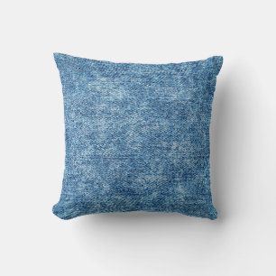 Coussin Jeans en bleu acide. Denim arrière - plan, textur