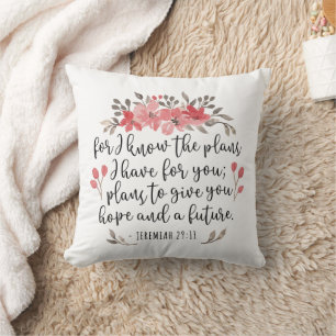 Coussin Jeremiah 29 11 - Car Je Connais Les Plans - Floral