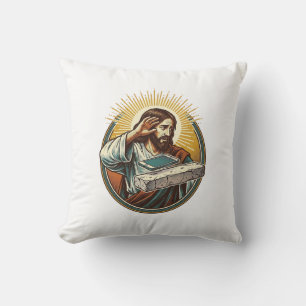 Coussin Jésus a laissé tomber son téléphone face contre le