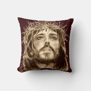 Coussin Jésus-Christ avec une couronne d'épines