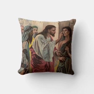 Coussin Jésus-Christ guérissant l'aveugle