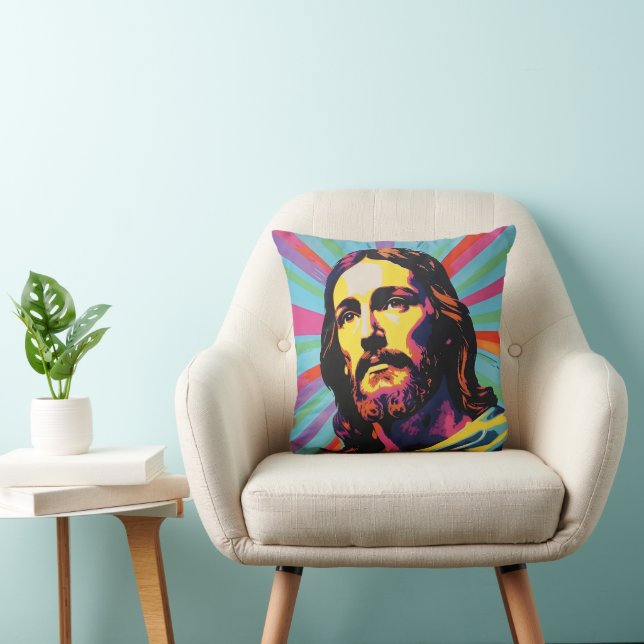 Coussin Jésus Christ Pop Art (Chaise)