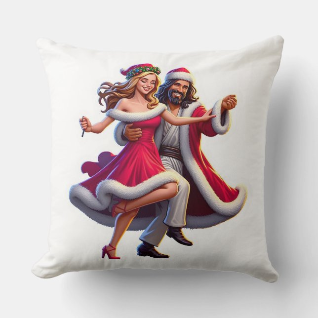 Coussin Jésus Claus Lance L'Oreiller ! Il est prêt à céléb (Recto)