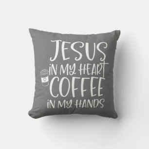 Coussin Jésus Dans Mon Café Du Coeur Dans Mes Mains