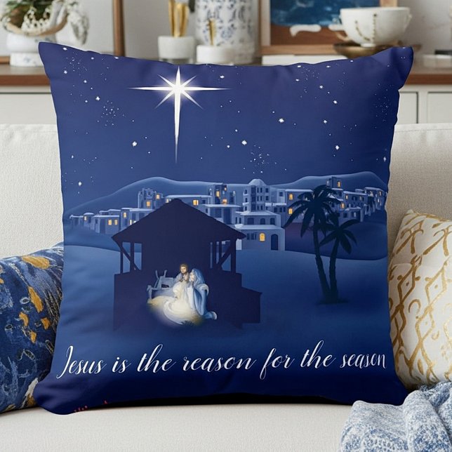 Coussin Jésus de la Nativité est la raison (Créateur téléchargé)