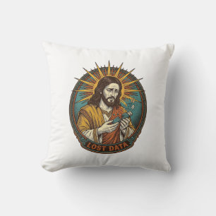 Coussin Jésus Écrasé Clé USB Perte de Données Humour_1