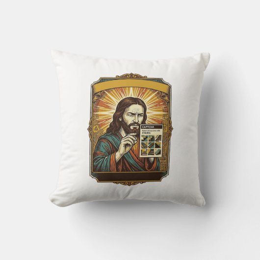Coussin Jésus Escalier Flou Test Captcha Sécurité Tech Hum (Recto)