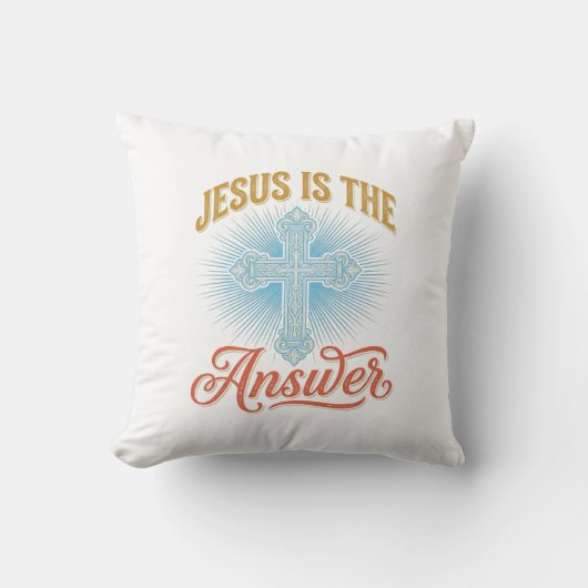 Coussin Jésus Est la Réponse Croix Chrétienne Conception V (Recto)
