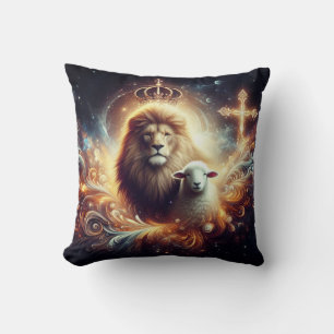 Coussin Jésus est le Lion et l'Agneau