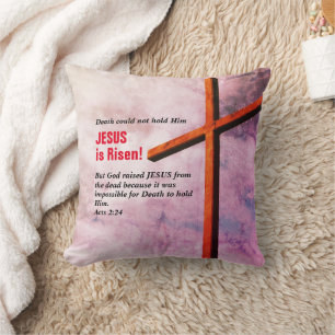 Coussin JÉSUS EST REMENÉ Pâques chrétiennes